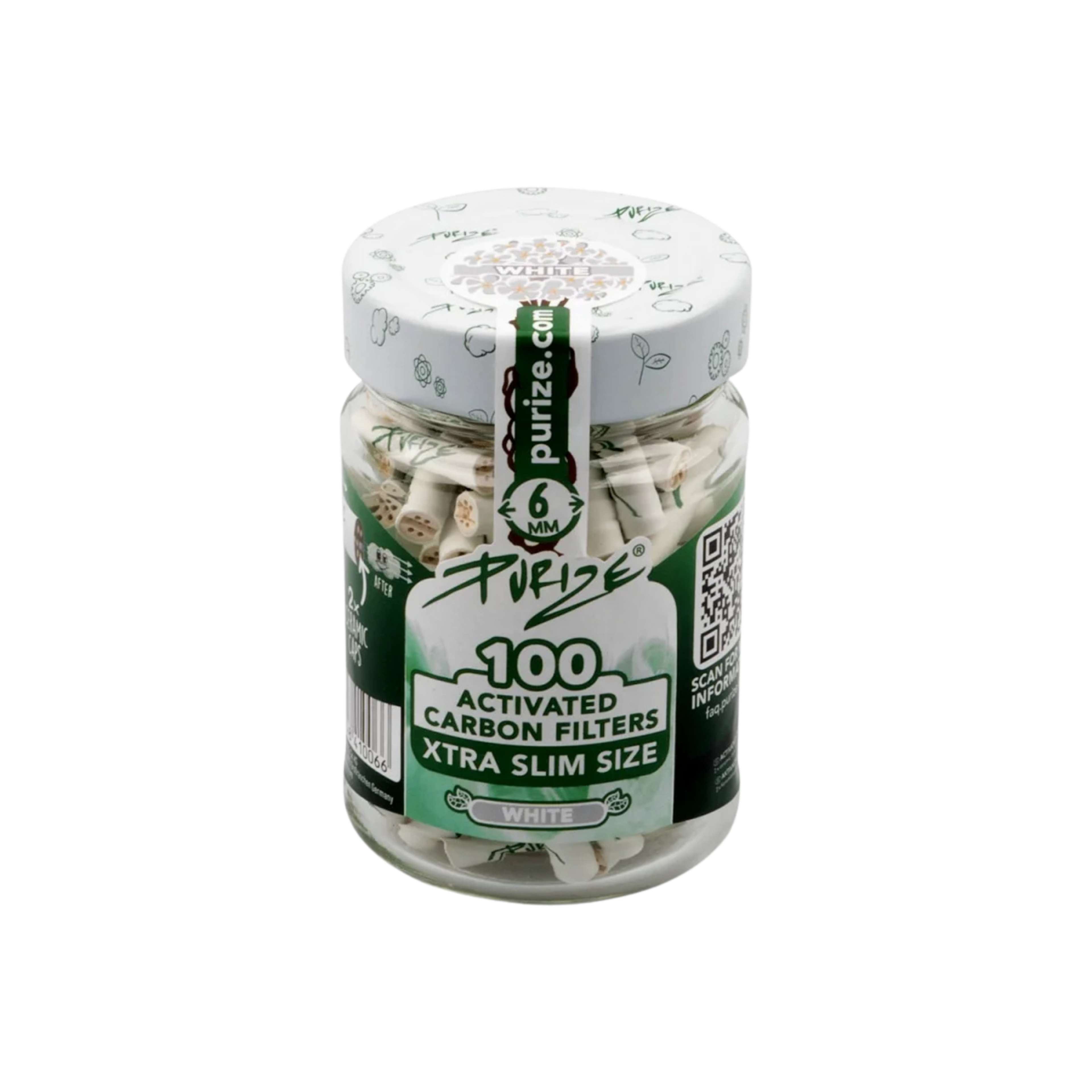Purize - Xtra Slim Size Glas - 100 Stück - White