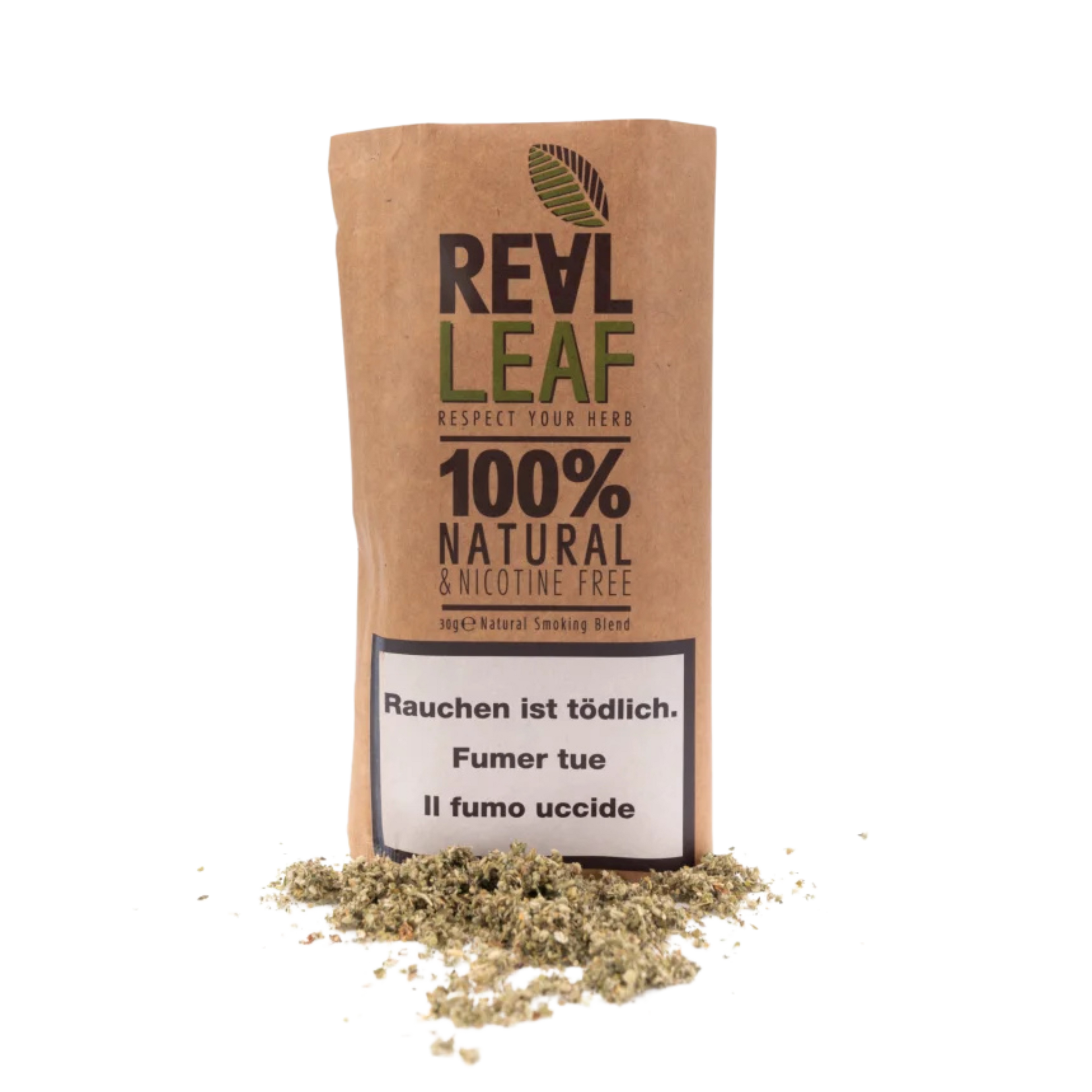 Real Leaf - Substitut de tabac sans nicotine - 30 g - Naturel