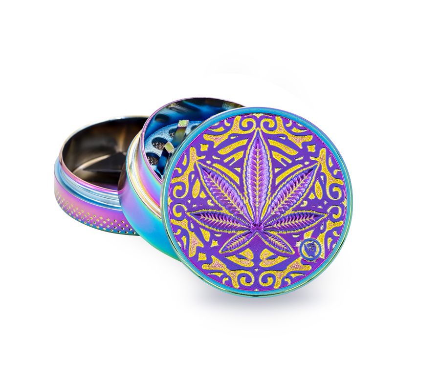 FireFlow Metall-Grinder «Trance Leaf» Icy 4 cm 3-teilig (6 Stk.)