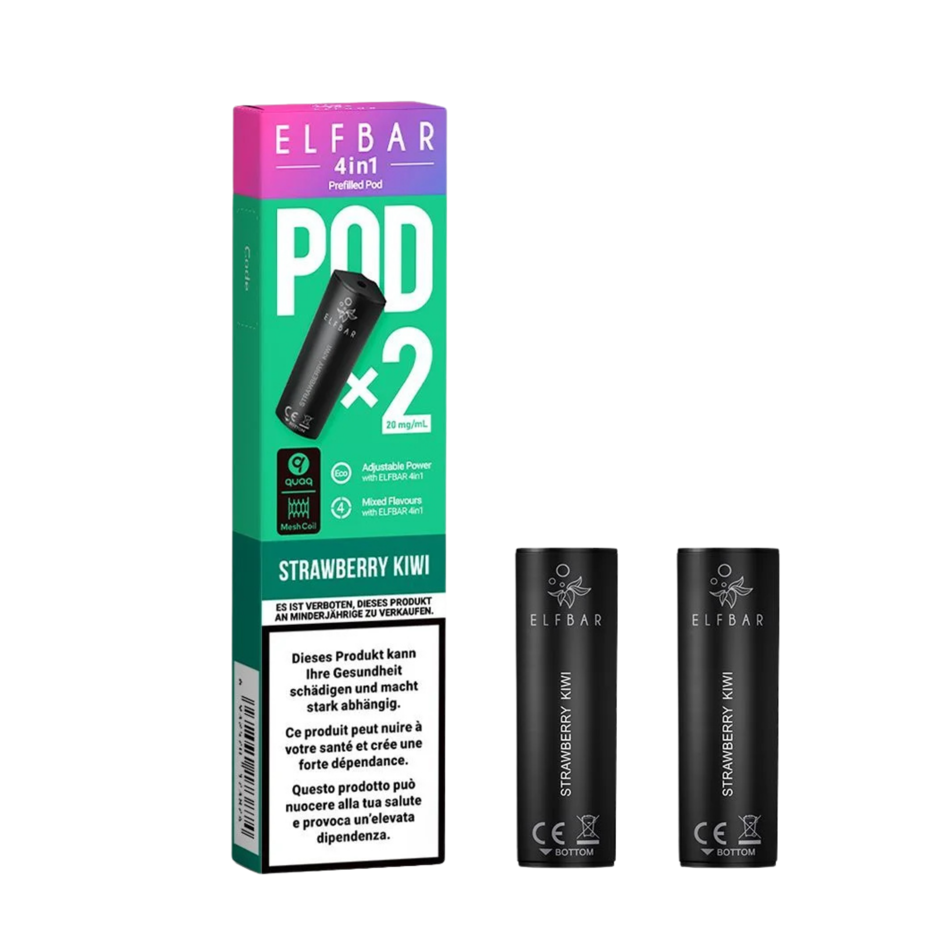 Elf Bar - 4in1 Pod - 2 x 2ml - Strawberry Kiwi