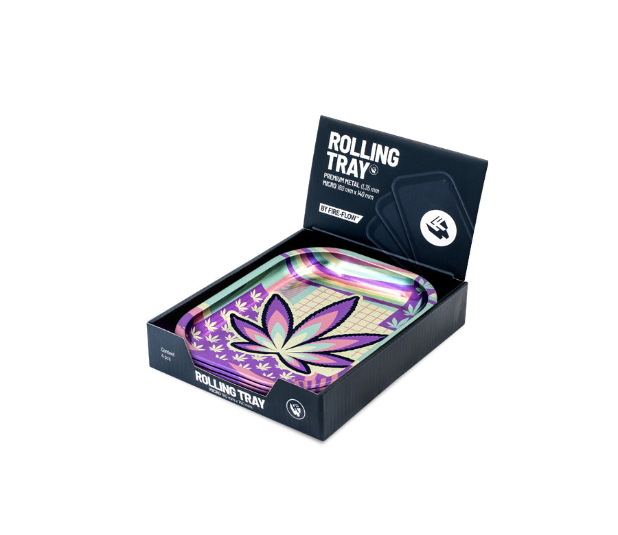 FireFlow Rolling Tray S «Leaves 36 4/4» 14 × 18 cm (4 Stk.)