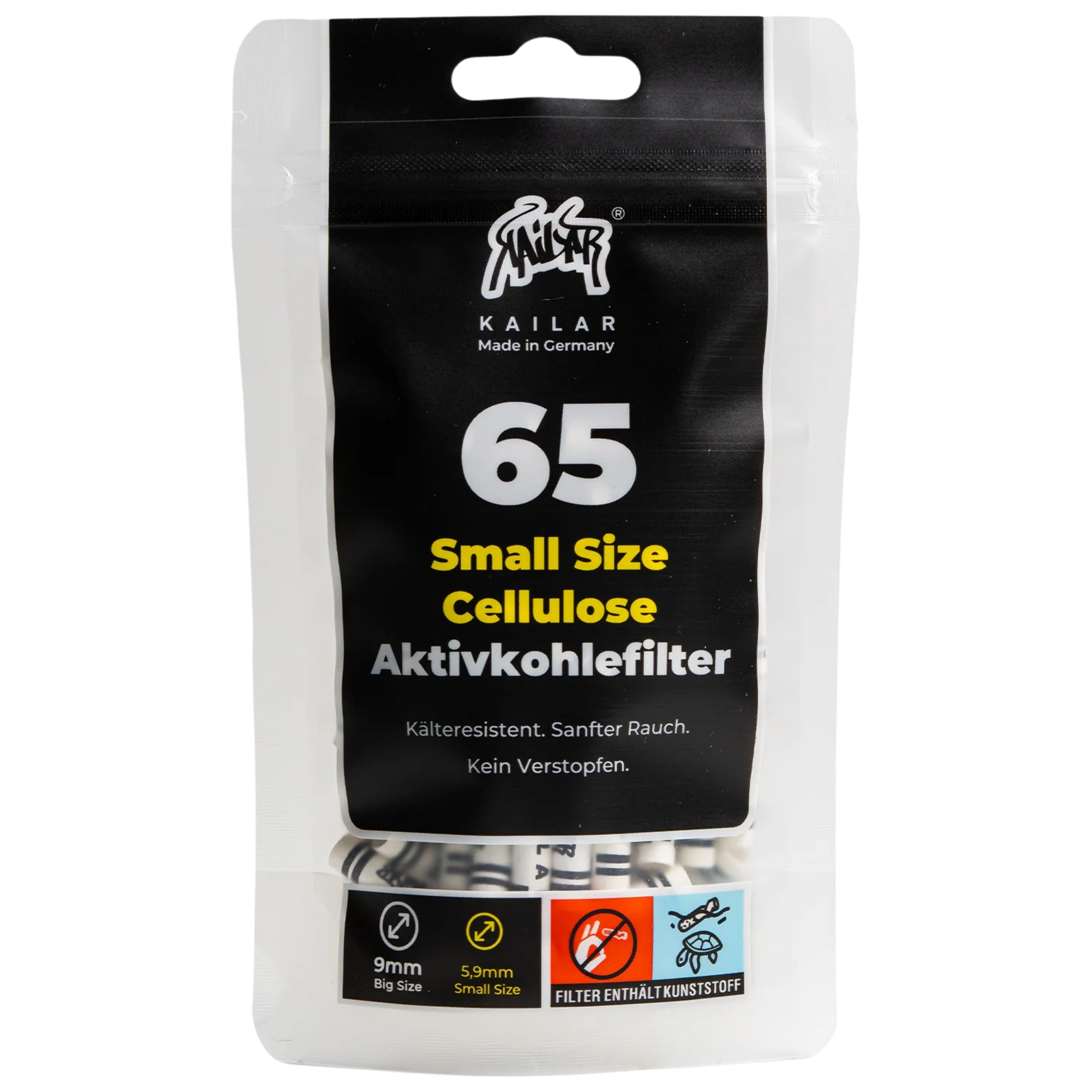 Kailar - 65 Slim Cellulose Aktivkohlefilter - White