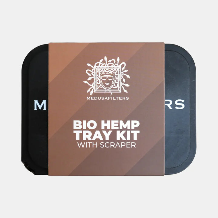 MedusaFilters Bio Hemp Tray Kit mit Scraper in brauner Banderole, geschlossen