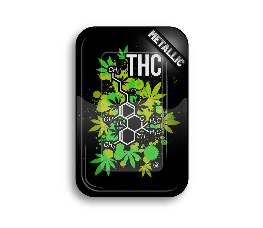 FireFlow Rolling Tray M «THC Molecule» 27.5 × 17.5 cm (4 Stk.)