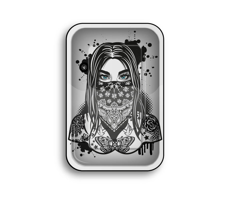 FireFlow Rolling Tray M «Tattoo Girl 1/4» 27.5 × 17.5 cm (4 Stk.)