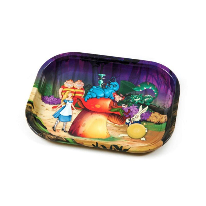 V Syndicate Rolling Tray Alice Forest mit Alice im Wunderland Waldszene, Metallschale