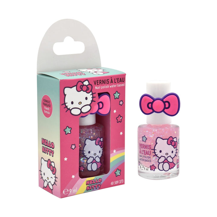 Hello Kitty Nagellack wasserbasiert 9 ml mit Verpackung und Schleifen-Ring