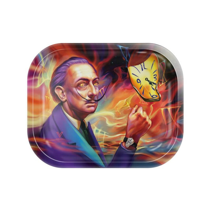 V Syndicate Rolling Tray mit Dali Motiv und schmelzender Uhr in bunten Farben