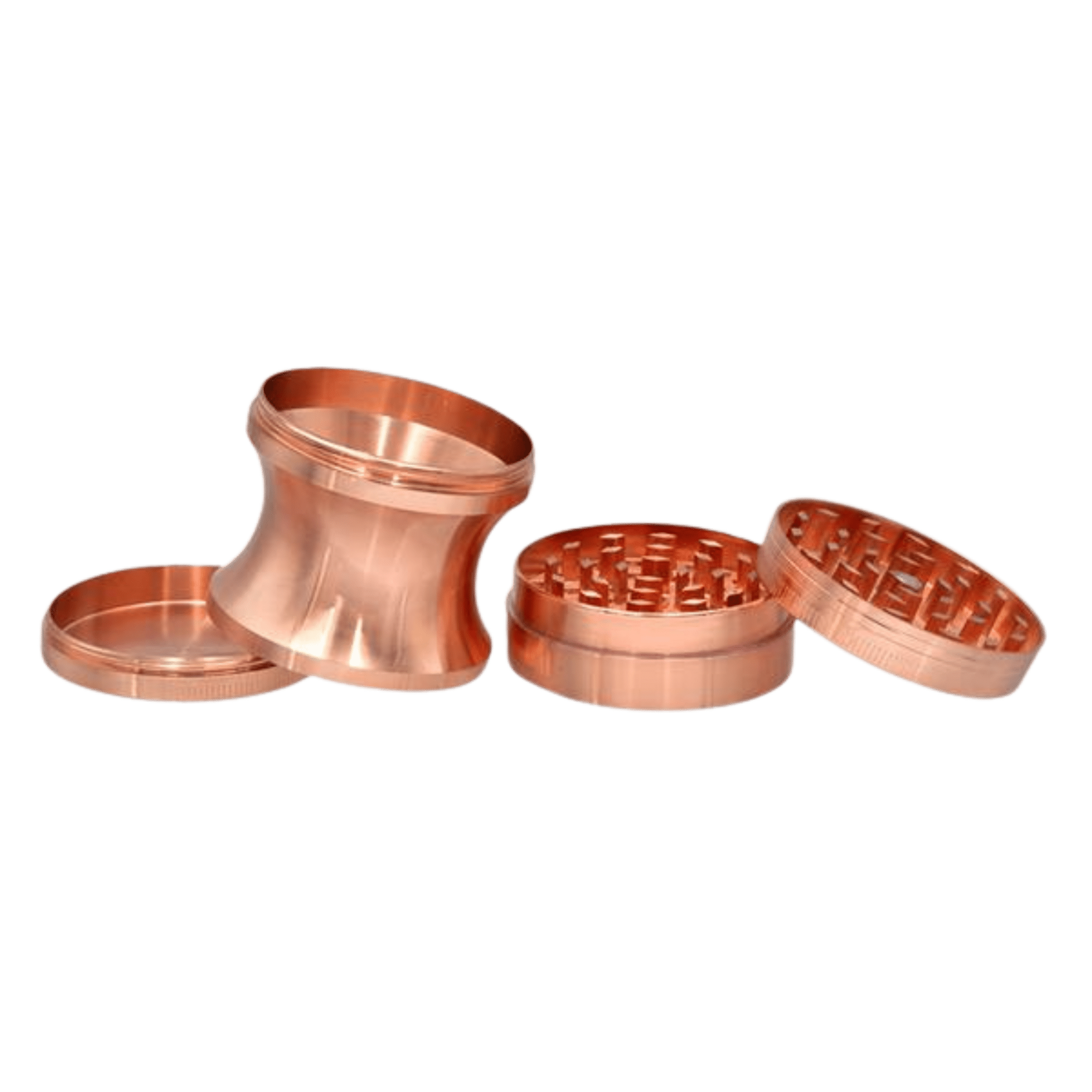 Offener Roségold Metallgrinder mit Diamantzähnen und Sieb