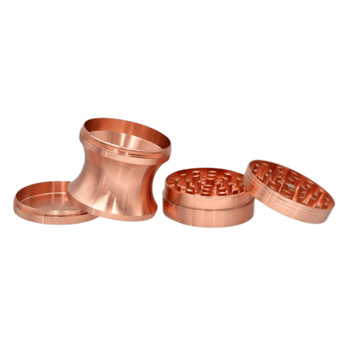 Offener Roségold Metallgrinder mit Diamantzähnen und Sieb
