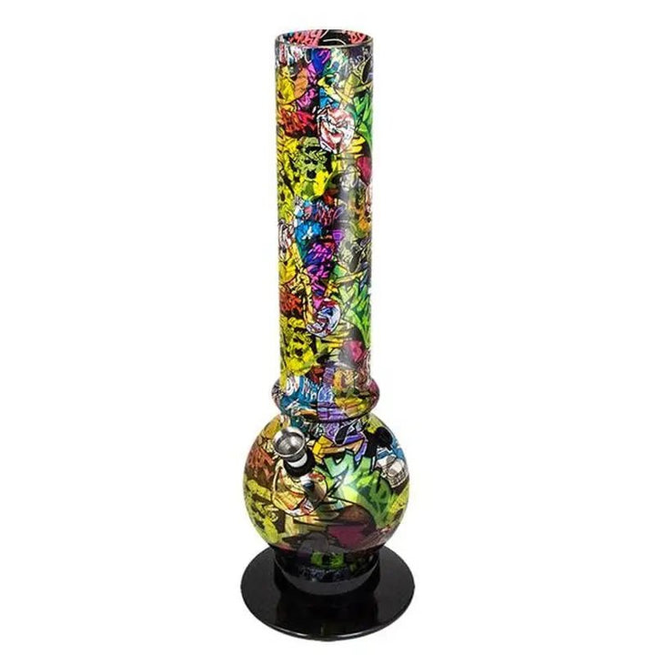 Acryl Bong Street Art Graffiti 32cm mit Comicmuster