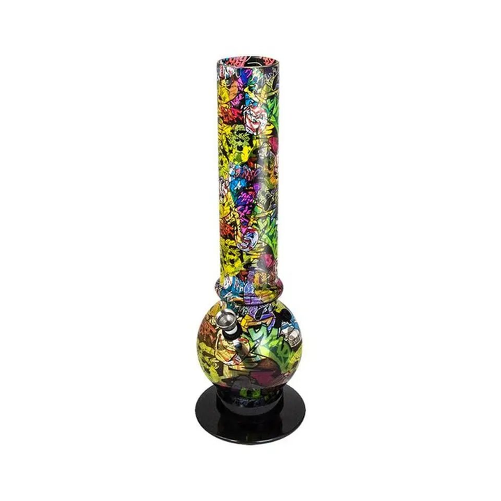 Acryl Bong Street Art Graffiti 32cm mit Comicmuster