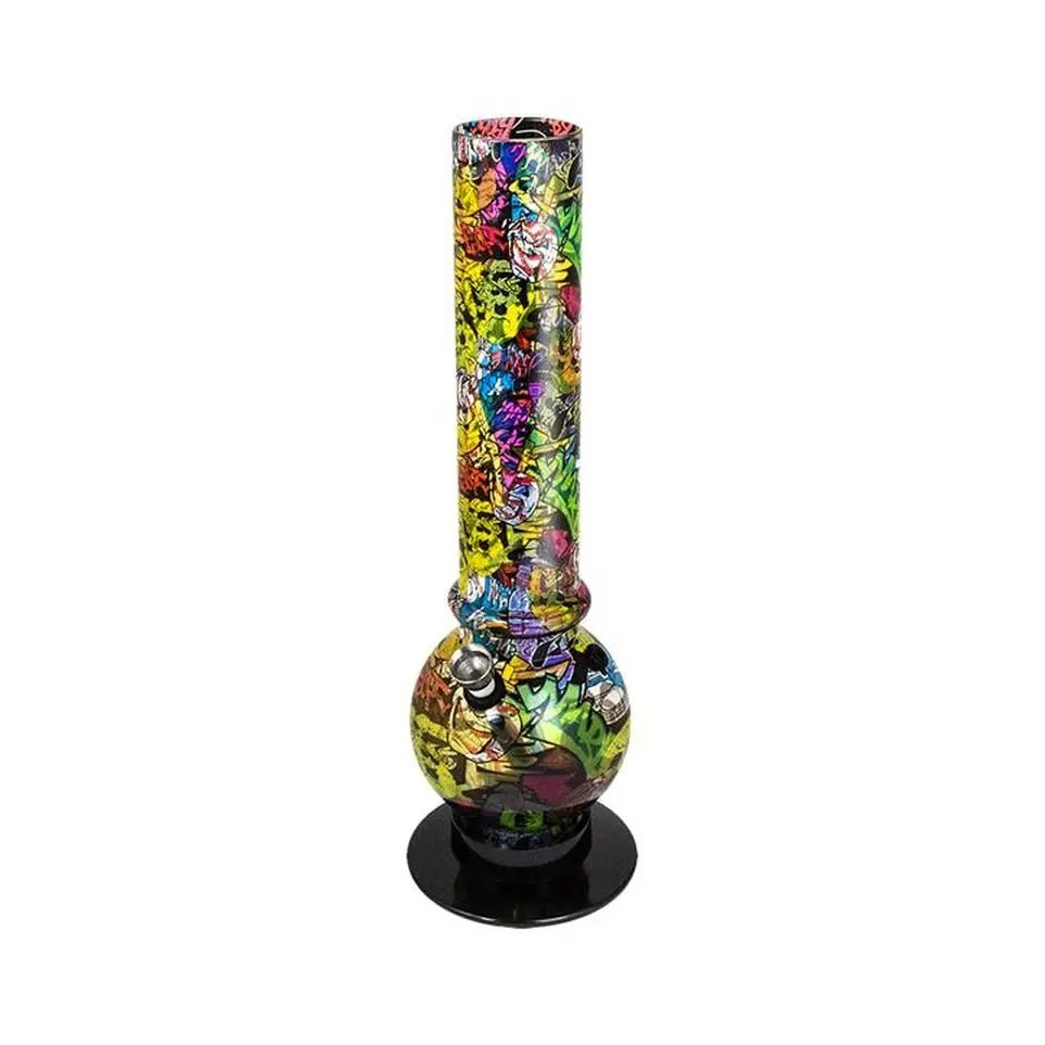 Acryl Bong Street Art Graffiti 32cm mit Comicmuster