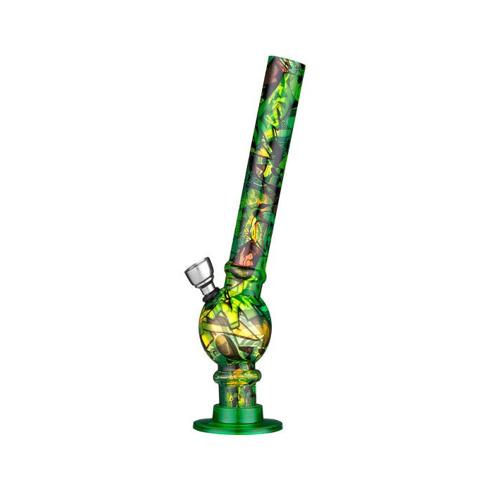 Acryl Bong Street Art Green 32cm mit Comicmuster