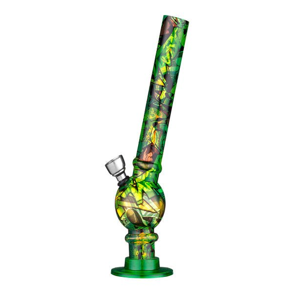 Acryl Bong Street Art Green 32cm mit Comicmuster