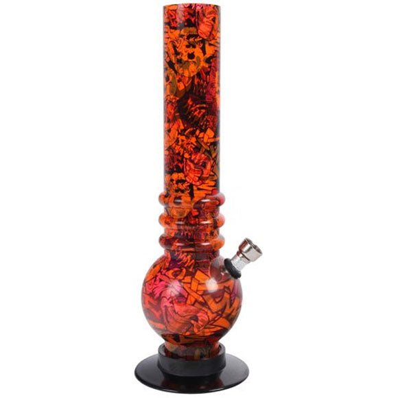 Acryl Bong Street Art Red 26cm mit Comicmuster
