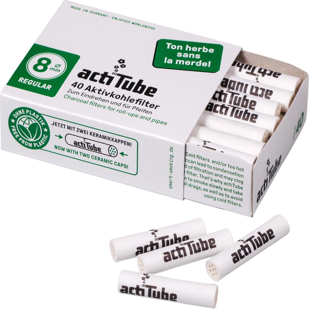 actiTube Regular 8mm Aktivkohlefilter 40 Stück Packung