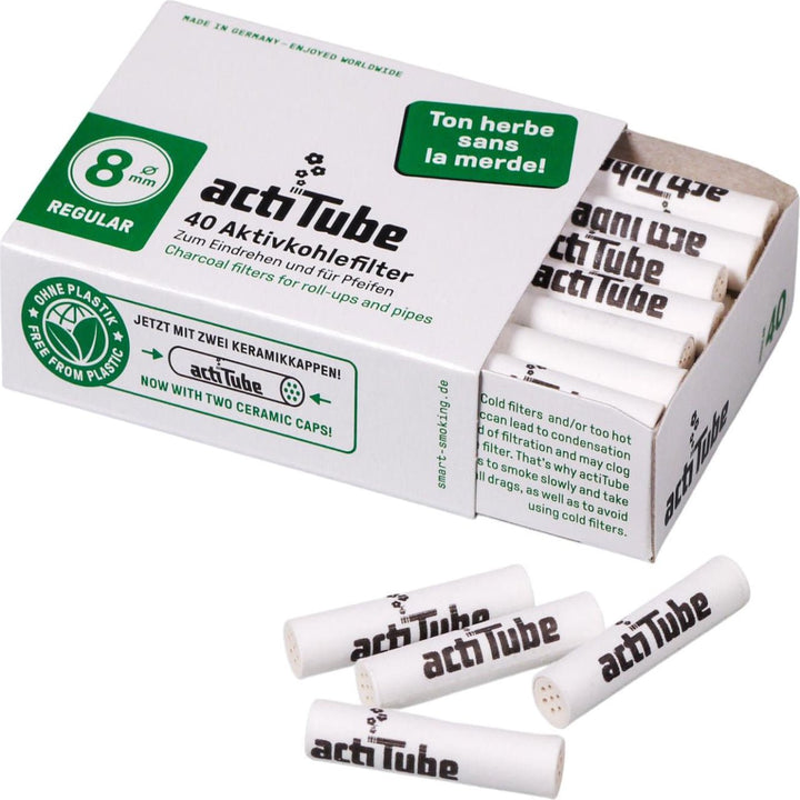 actiTube Regular 8mm Aktivkohlefilter 40 Stück Packung