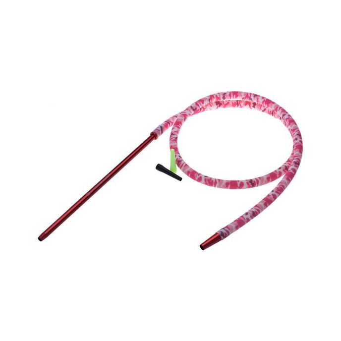 Shisha Silikonschlauch 1,5 m Pink Camouflage mit XL Mundstück