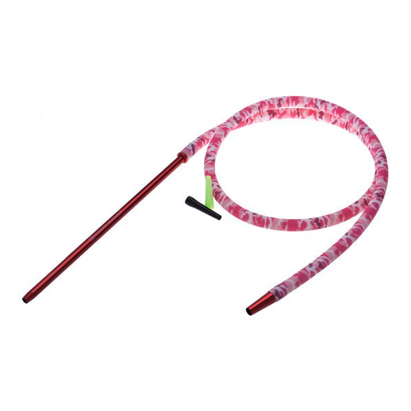 Shisha Silikonschlauch 1,5 m Pink Camouflage mit XL Mundstück