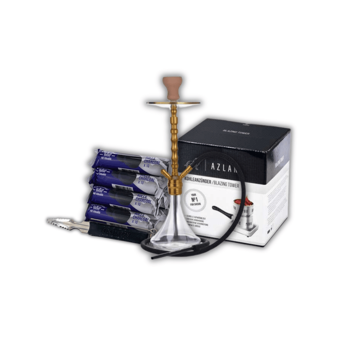 AL MALIK Zaida Shisha Bundle Perlmutt Gold 580mm