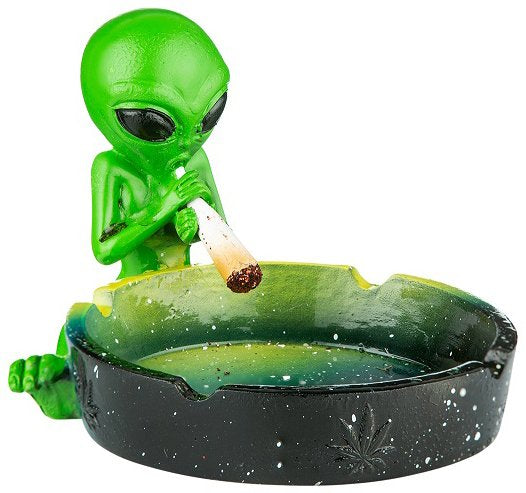 Alien Aschenbecher in Grün, 12,5 cm