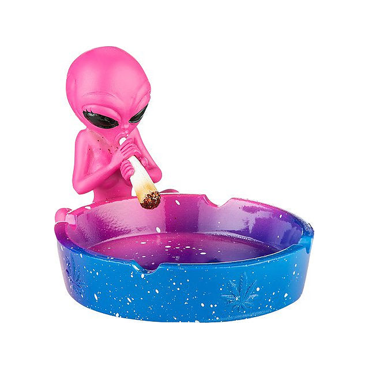 Alien Aschenbecher in Pink und Blau, 12,5 cm