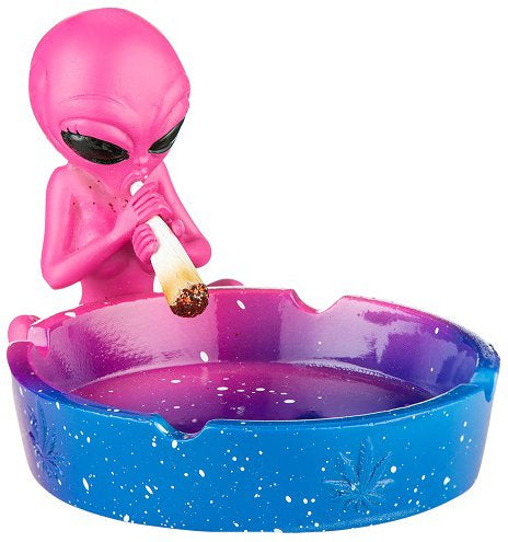 Alien Aschenbecher in Pink und Blau, 12,5 cm