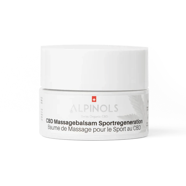 Frontansicht des Alpinols CBD Sportbalsams 50 ml