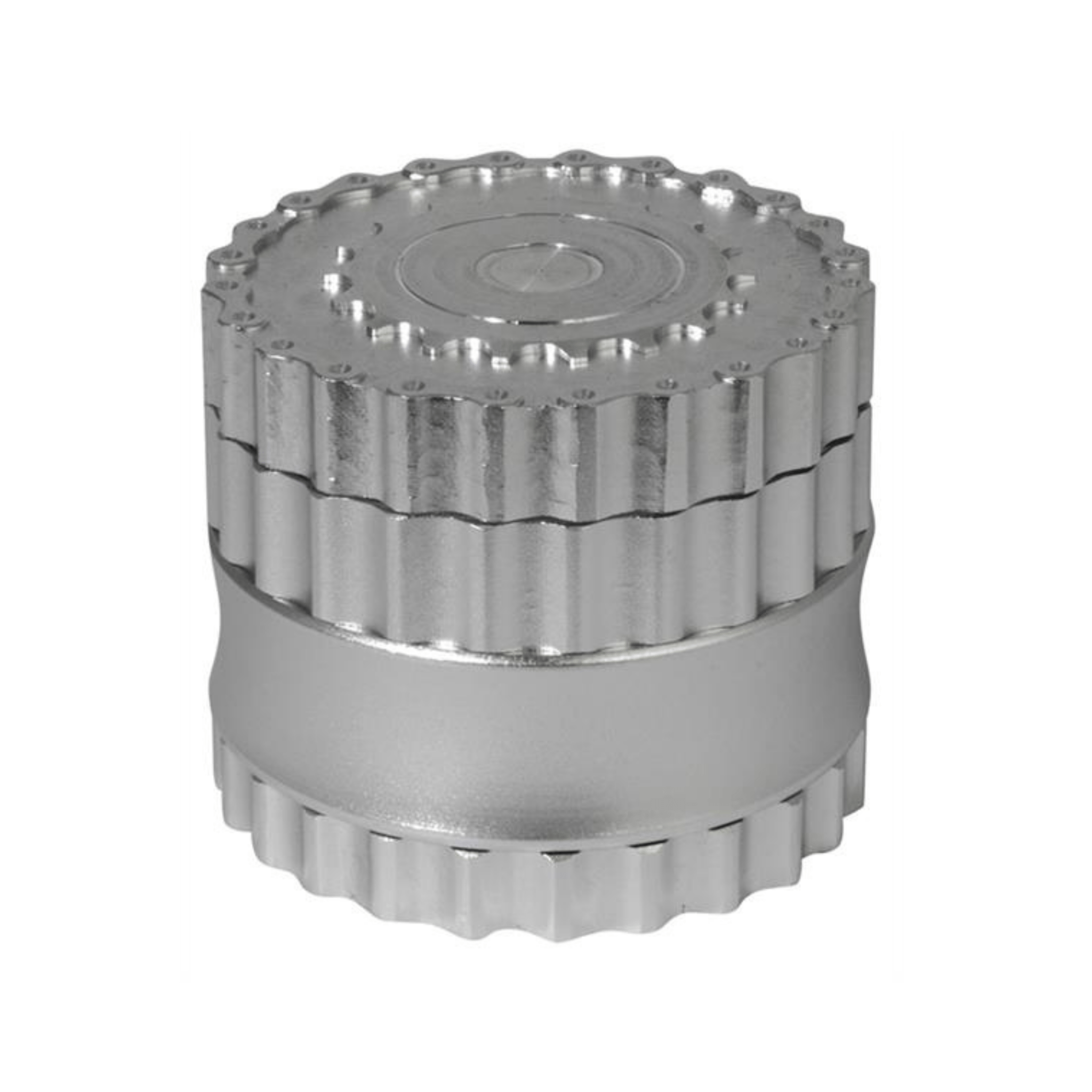 Alu Chain Grinder 62mm silber, 6-teilig mit Magnetdeckel