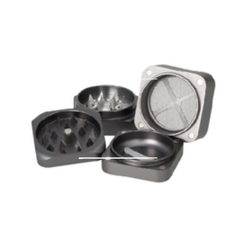 Super Heroes Alu Grinder Würfel in Grau, 4-teilig, 55 mm