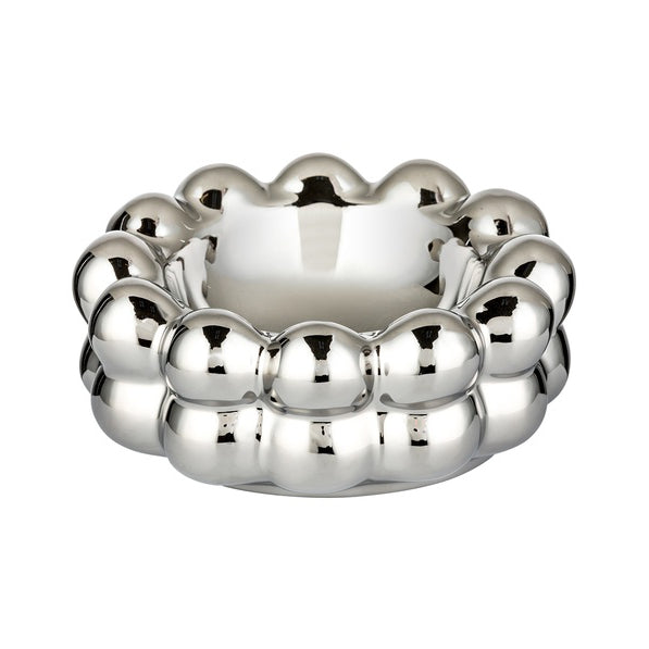 Angelo Aschenbecher aus Keramik in Silber, 15 x 6,5 cm