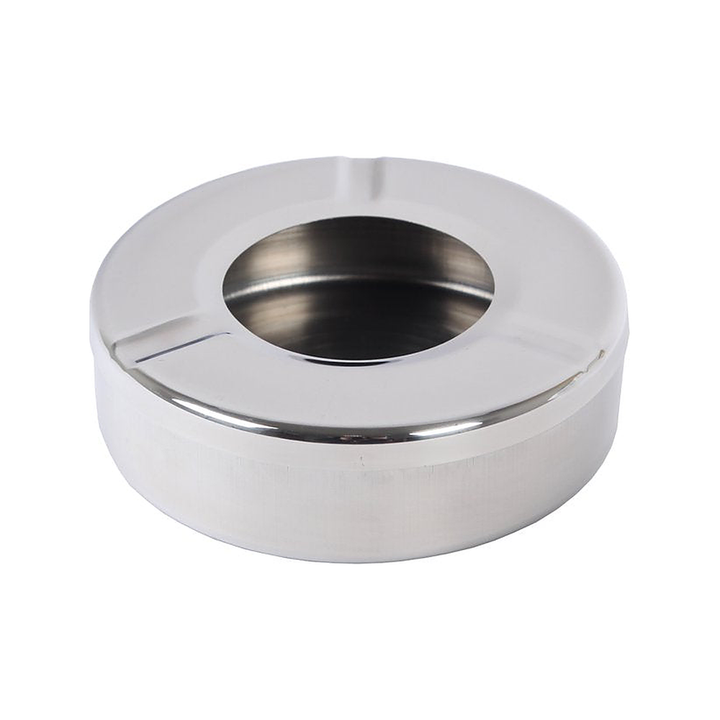 Aschenbecher aus Edelstahl in Chrom, 12 cm Durchmesser