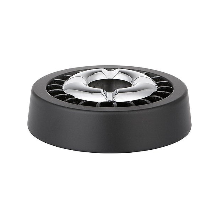 Smokeless Aschenbecher in Schwarz und Chrom, 13 cm