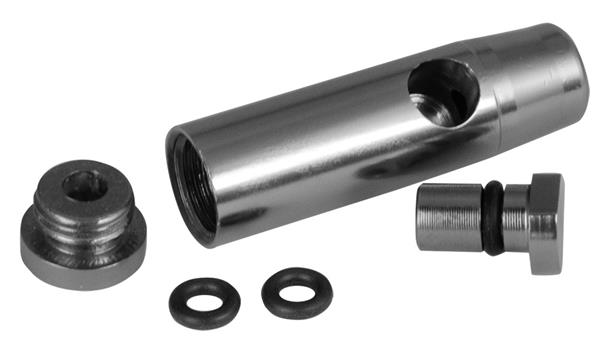Detailansicht des BLIZZARD Dosierers aus Aluminium in Grau