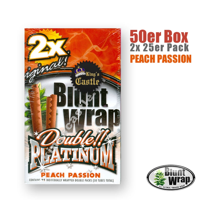 Blunt Wrap Platinum Double Peach Passion, aromatisierte Blunt Wraps