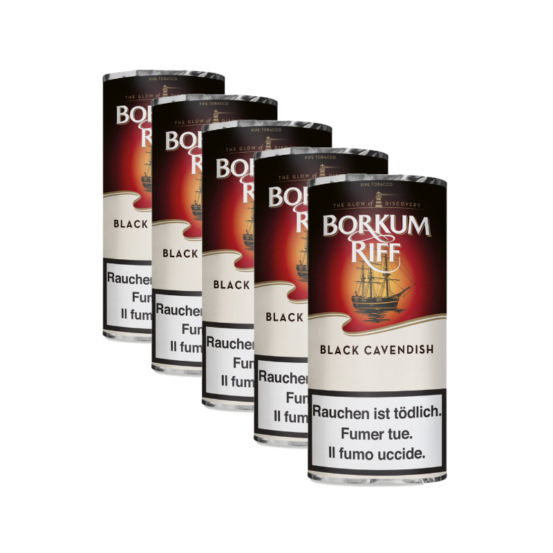 Borkum Riff Black Cavendish Pfeifentabak, Beutel, 5 x 42,5 g