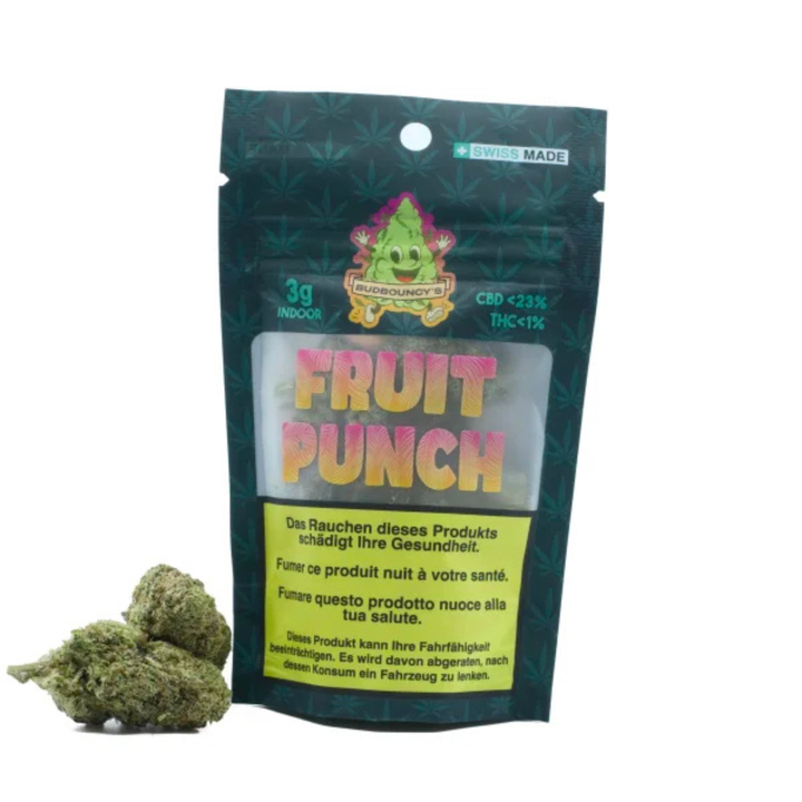 BudBouncy Fruit Punch Indoor CBD Blüten 3g Packung
