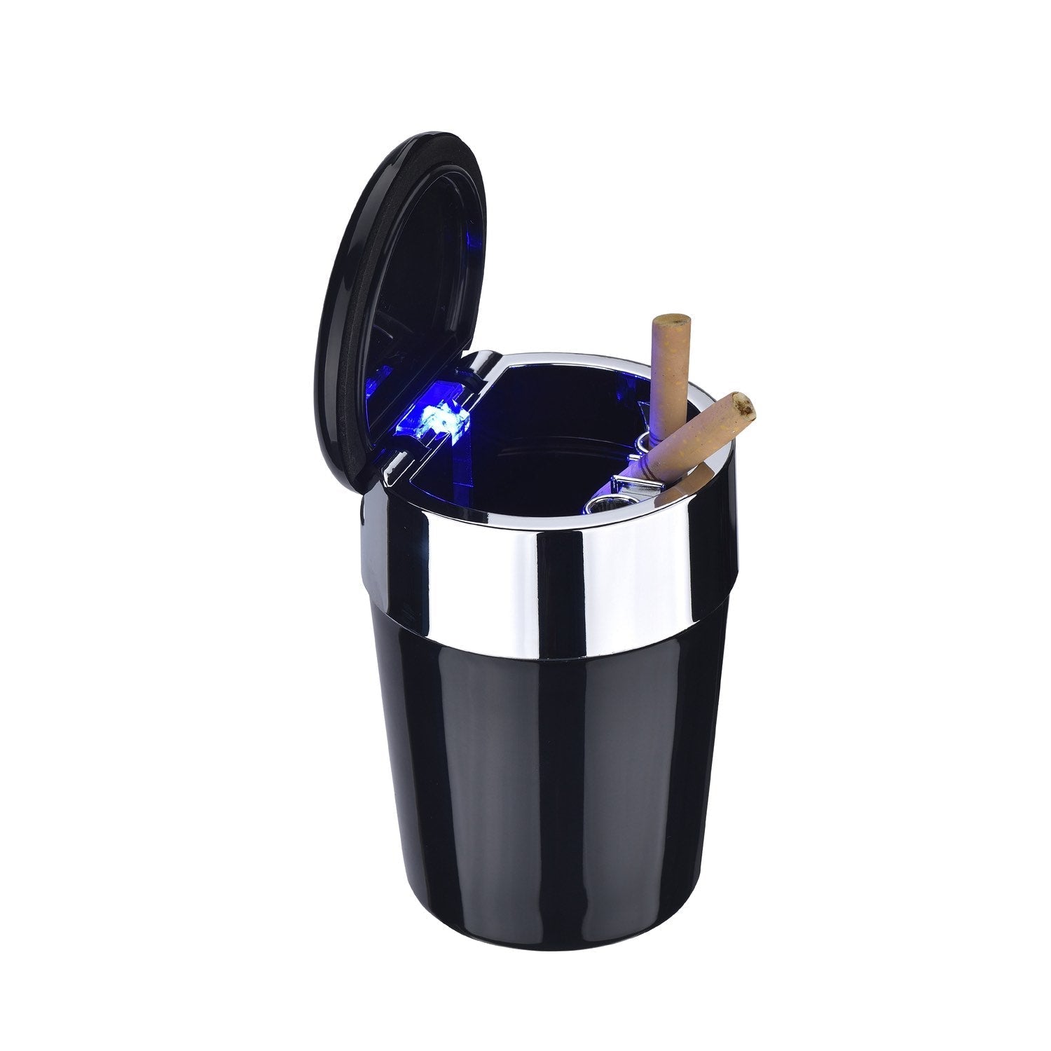 Champ Autoaschenbecher mit LED-Beleuchtung in Silber