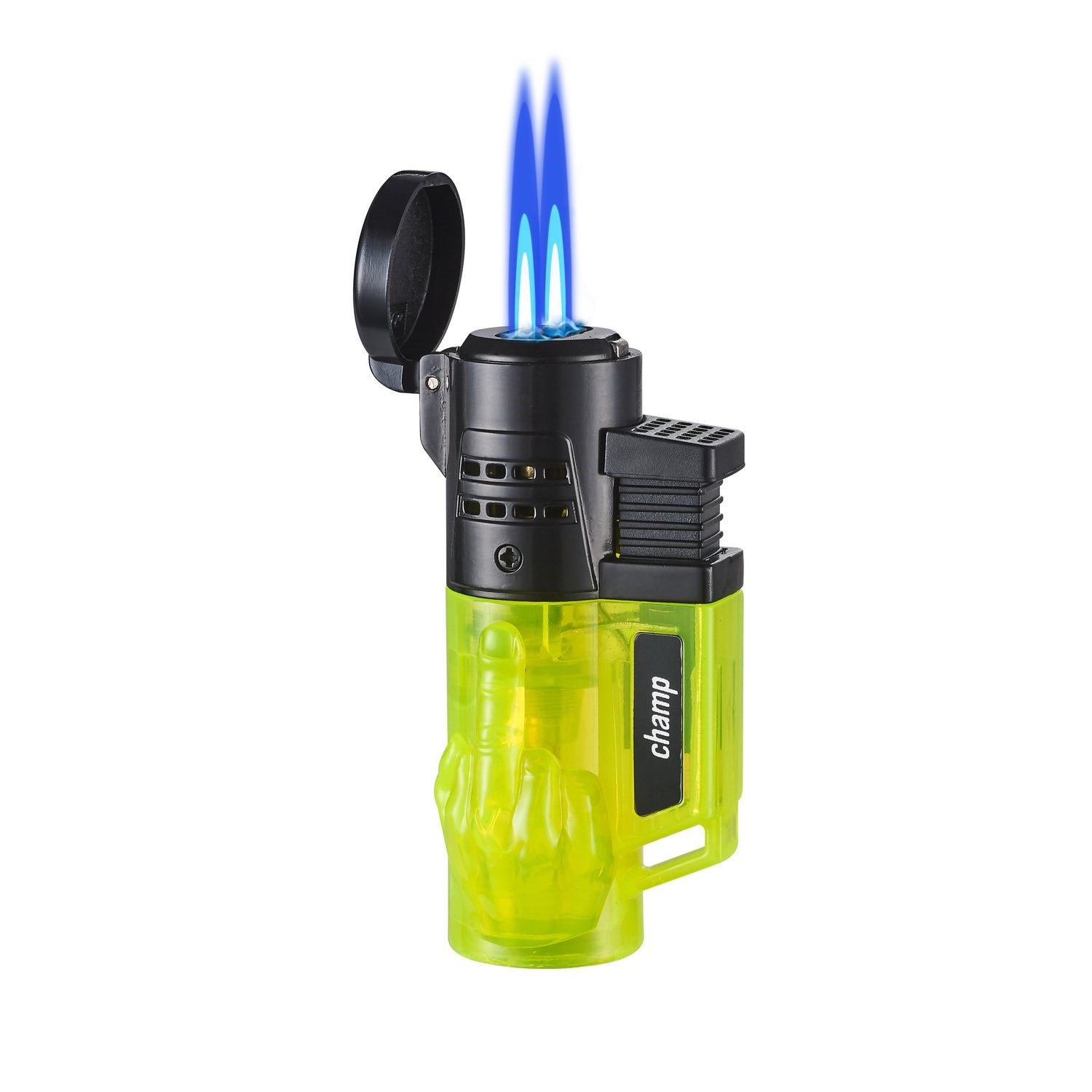 Champ Fuck You Feuerzeug mit 2 blauen Flammen Einzelansicht 3