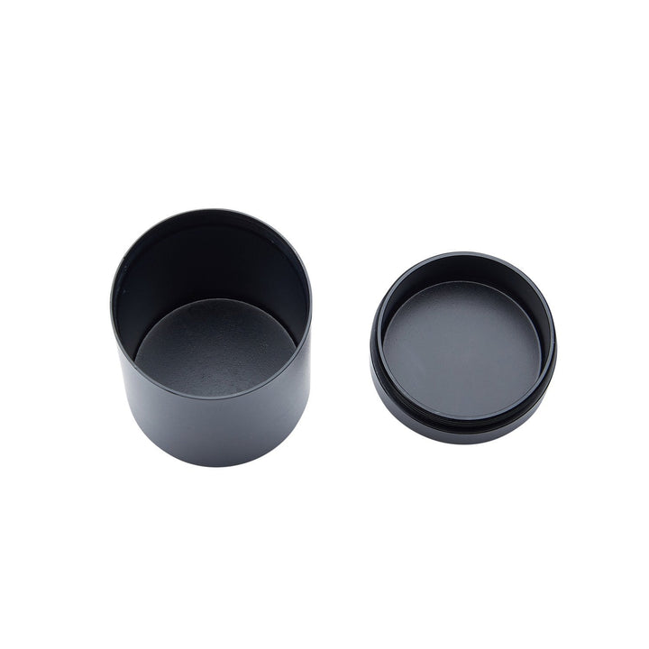 Geöffnete Champ High Alu Stash Tube in Schwarz