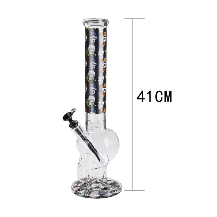 Champ High Glas Bong Skull mit 41 cm Höhe und 40 mm Mundstück