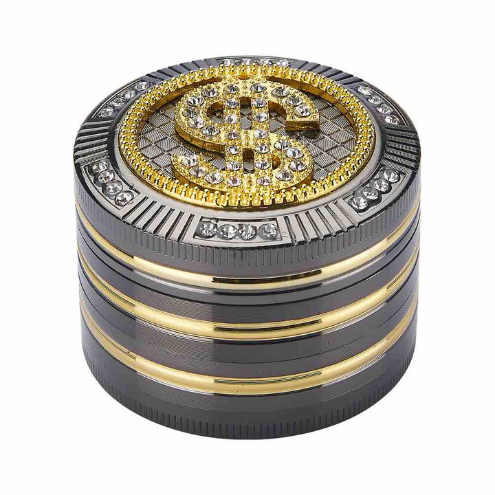 Grinder Bling Bling Dollar - 50mm - 4 Layers kaufen bei rauchwerk.ch