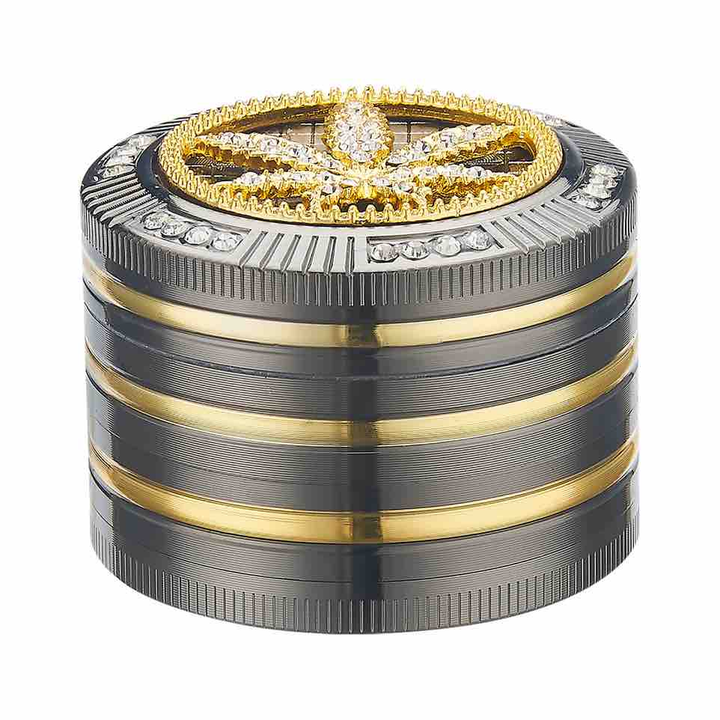 Grinder Bling Bling Leaf - 50mm - 4 Layers kaufen bei rauchwerk.ch