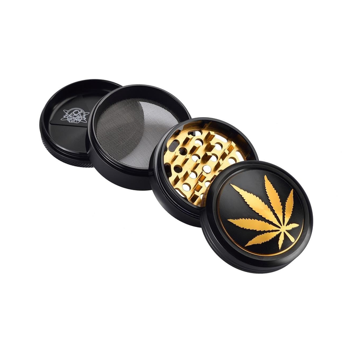 Grinder Golden Leaf - 63mm - 4 Layers kaufen bei rauchwerk.ch