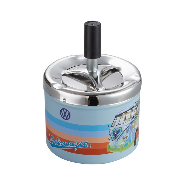 Detailansicht Drehdeckel Mechanismus am VW Samba Aschenbecher