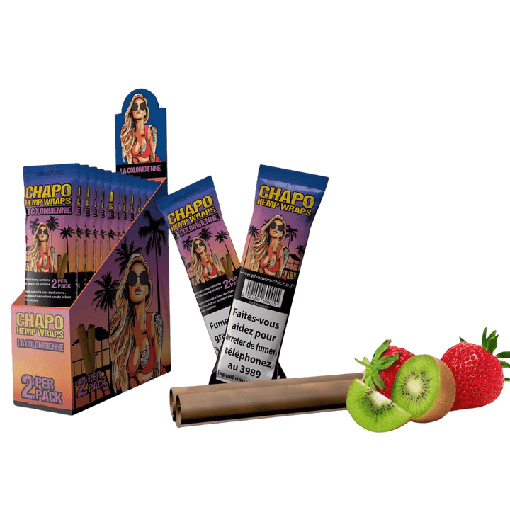 Chapo Hemp Wraps La Colombienne Strawberry Kiwi im 2er-Pack