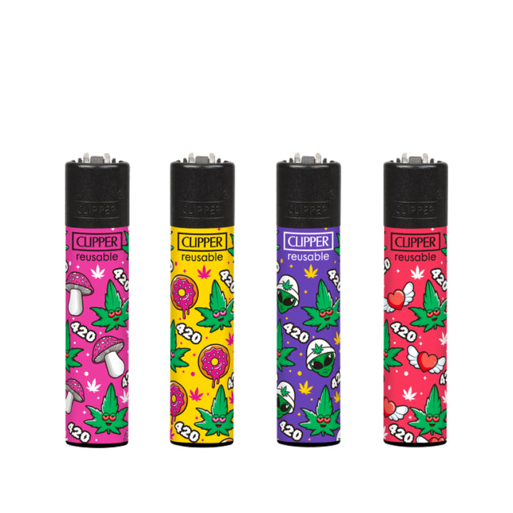 Clipper 420 Pattern Feuerzeuge – 4er-Pack
