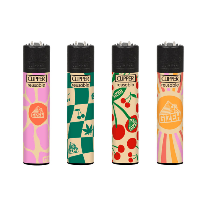 Clipper GIZEH Cherry, 4er-Pack – nachfüllbare Feuerzeuge