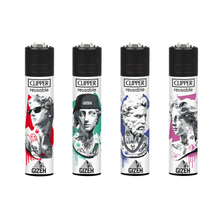 Clipper Feuerzeuge GIZEH Statues, 4er-Pack